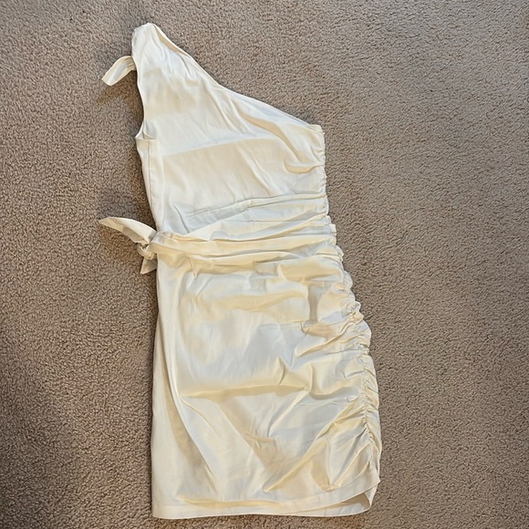 ZARA linen ASYMMETRICAL DRESS WITH TIES - Picture 2 of 5